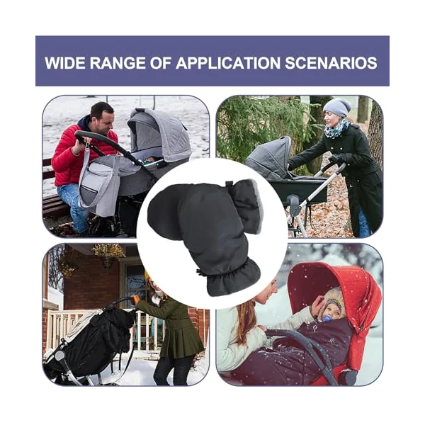 Winter Gloves for Stroller FleeceLinedThermalHandlebar | Anti-Freeze Stroller Warm Gloves Hand Muff Comfort Pushchair Pram Electric Vehicles Cycling Walking Travel Outdoor Rainy