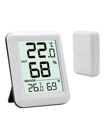 Wireless Thermometer Baby Room Hygrometer Digital LCD Temperature Humidity Temperature Humidity Monitor Indoor Outdoor Weather Station Sensor