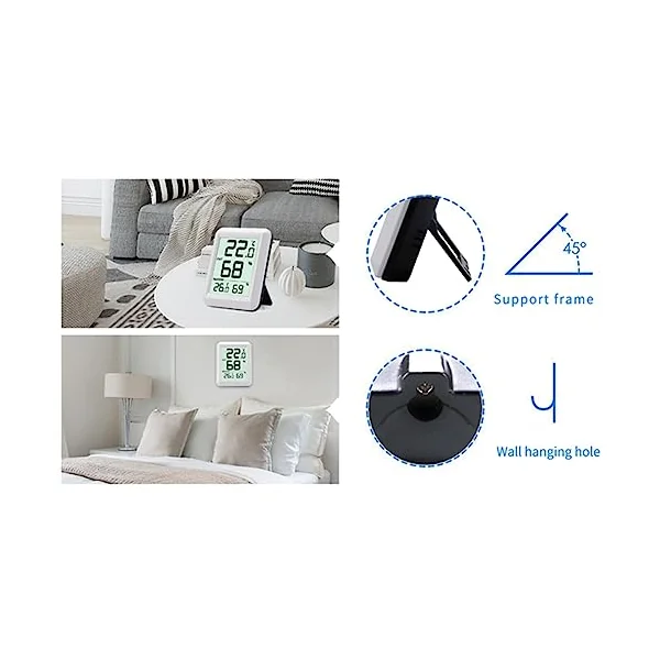 Wireless Thermometer Baby Room Hygrometer Digital LCD Temperature Humidity Temperature Humidity Monitor Indoor Outdoor Weather Station Sensor