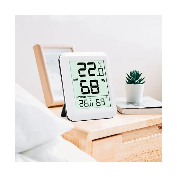 Wireless Thermometer Baby Room Hygrometer Digital LCD Temperature Humidity Temperature Humidity Monitor Indoor Outdoor Weather Station Sensor