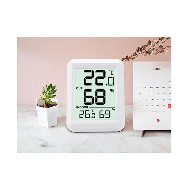 Wireless Thermometer Baby Room Hygrometer Digital LCD Temperature Humidity Temperature Humidity Monitor Indoor Outdoor Weather Station Sensor