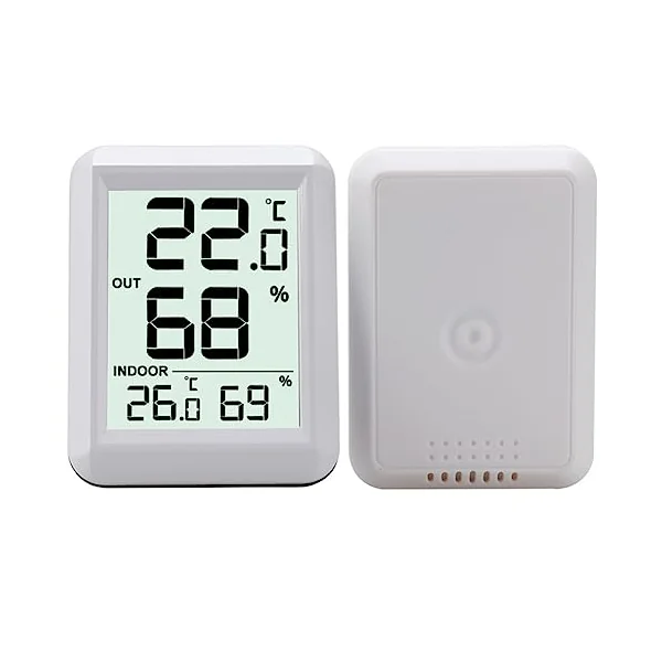 Wireless Thermometer Baby Room Hygrometer Digital LCD Temperature Humidity Temperature Humidity Monitor Indoor Outdoor Weather Station Sensor
