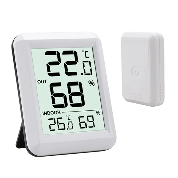 Wireless Thermometer Baby Room Hygrometer Digital LCD Temperature Humidity Temperature Humidity Monitor Indoor Outdoor Weather Station Sensor
