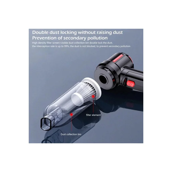 Without base Powerful Car Vacuum Cleaner Wet/Dry Cordless Strong Suction Handheld Cleaning