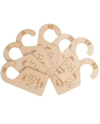 Wood Babys Closet Organizers Practical Babys Clothes Hanger Children Wardrobe Size Divider with Engraved Number Customizable Closet Dividers