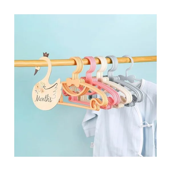 Wooden Baby Closet Dividers 7pcs Swan Shape Baby Clothing Size Age Dividers Baby Clothes Separators Newborn Wardrobe Dividers