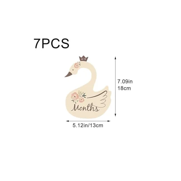 Wooden Baby Closet Dividers 7pcs Swan Shape Baby Clothing Size Age Dividers Baby Clothes Separators Newborn Wardrobe Dividers