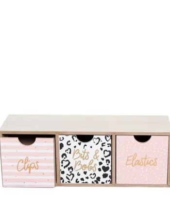 Wooden Bits & Bobs Storage Drawers - Leopard Print