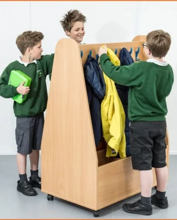 Wooden Cloakroom Trolley - 16 Hook