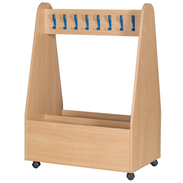 Wooden Cloakroom Trolley - 16 Hook