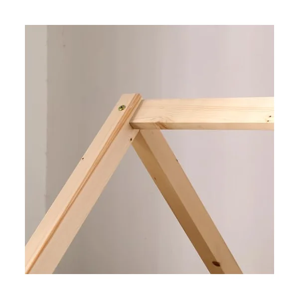 Wooden House-Shaped Toddler Bed with Guardrails and Under-Bed Storage Drawers, Natural (Natural)