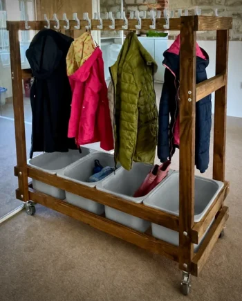 Wooden Mobile Coat Rack