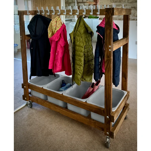 Wooden Mobile Coat Rack