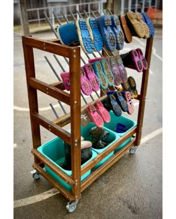 Wooden Mobile Welly Rack