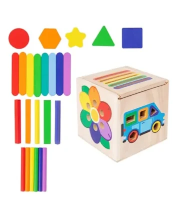 Wooden Shape Sorting Color Matching Puzzle Box for Kindergarten Kids Independence Learning Logical Skill Development Shape Sorter Toy for Preschool