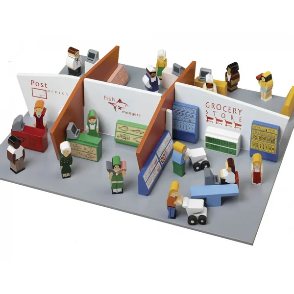 Wooden Shopping Centre Play Set