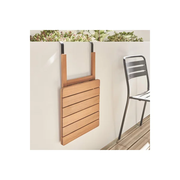 Wooden side table for balcony foldable Natural - sweeek