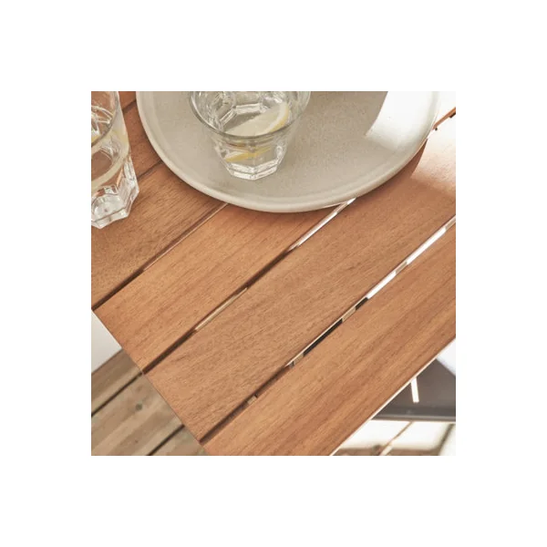 Wooden side table for balcony foldable Natural - sweeek