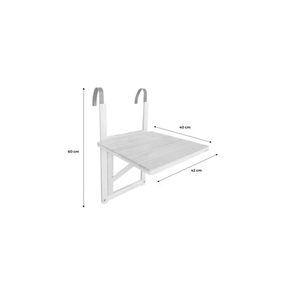 Wooden side table for balcony foldable Natural - sweeek