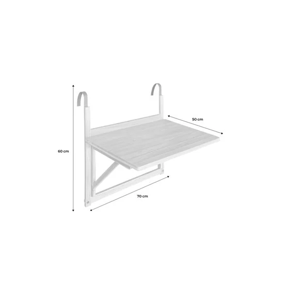 Wooden side table for balcony foldable Natural - sweeek