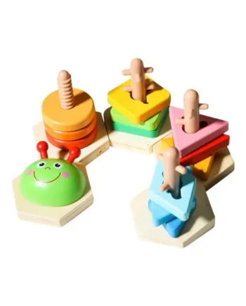 Wooden Stacking Toys Educational Developmental Sensory Game | Shape Sorting Toys for Classroom Daycare Home Play Travel Car Trip Holiday Boys