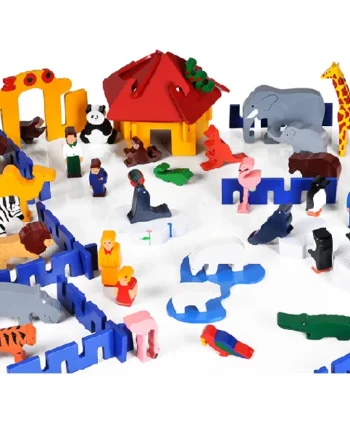 Wooden Zoo and Animals Play Set