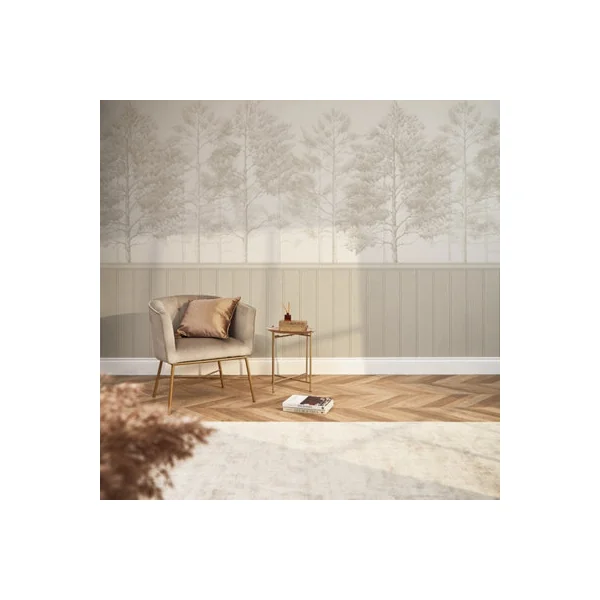 Woodland Whisper Panel Wallpaper in Cream