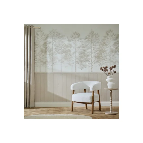Woodland Whisper Panel Wallpaper in Cream