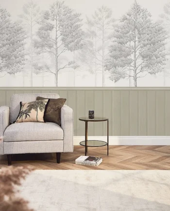 Woodland Whisper Panel Wallpaper in Taupe
