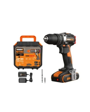 WORX 20V Nitro Brushless Compact Combi/Impact Drill Kit 1x 2.0Ah Battery and Charger WX355.1