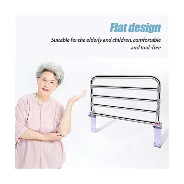 WUTONG Bed Rail, Bed Safety Rails Side Guard for Elderly Adults Toddlers, Assist Handle Handicap Bed Railing Folding Hospital Metal Grip Bumper Bar Easy Assembly