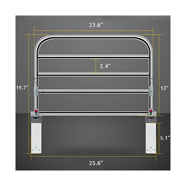 WUTONG Bed Rail, Bed Safety Rails Side Guard for Elderly Adults Toddlers, Assist Handle Handicap Bed Railing Folding Hospital Metal Grip Bumper Bar Easy Assembly