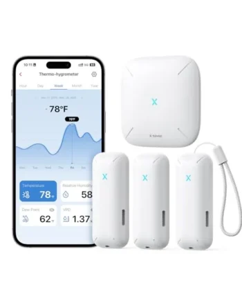 X-Sense WiFi Hygrometer Indoor Humidity with SBS50 Base Station, Smart Hygrometer Thermometer with App Notification, Temperature Sensor for Room Temperature Monitoring, 3 Sensors & 1 Base Station
