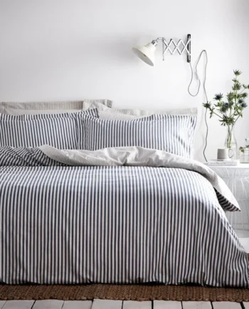 Yard Hebden Cotton Stripe Navy Bedding Set - Single