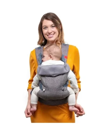 You+ME 4-in-1 Baby Carrier Newborn to Toddler, Mesh, 3.5-14.5 kg, Grey | Breathable 3D Panels keep baby cool, certified Hip-Healthy Seat converts as your child grows, comfortable for any caregiver.