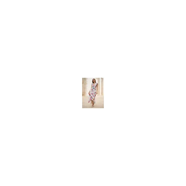 Yumi Ivory Flower Print Wrap Midi Dress