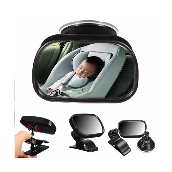 ZEZEFUFU Acrylic Plastic Large Vision Surfaces Car Baby Back Seat Rear View Mirror, Safety Car Seat Mirror for Rear Facing Infant with Wide Crystal Clear View