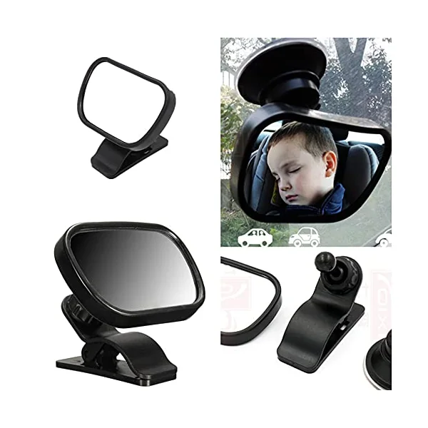 ZEZEFUFU Acrylic Plastic Large Vision Surfaces Car Baby Back Seat Rear View Mirror, Safety Car Seat Mirror for Rear Facing Infant with Wide Crystal Clear View