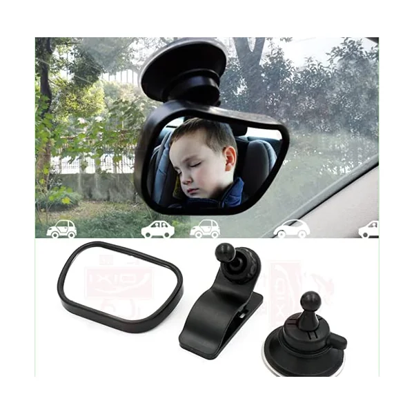 ZEZEFUFU Acrylic Plastic Large Vision Surfaces Car Baby Back Seat Rear View Mirror, Safety Car Seat Mirror for Rear Facing Infant with Wide Crystal Clear View