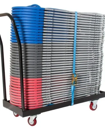 Zlite Fan Back Folding Chairs and Trolley - Pack 40