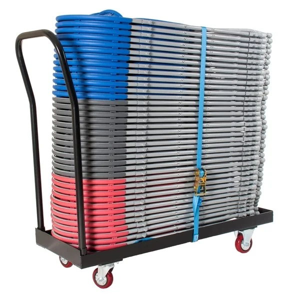 Zlite Fan Back Folding Chairs and Trolley - Pack 40