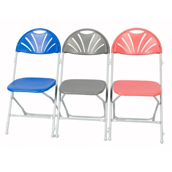Zlite Fan Back Folding Chairs and Trolley - Pack 40