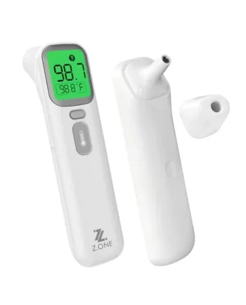 Z.ONE 2-in-1 Infrared Thermometer, for Adults and Children with Forehead Ear and Object Modes, Fast Accurate Readings, Non-Contact Digital Thermometer with LCD Display, Batteries Included, Pack of 1