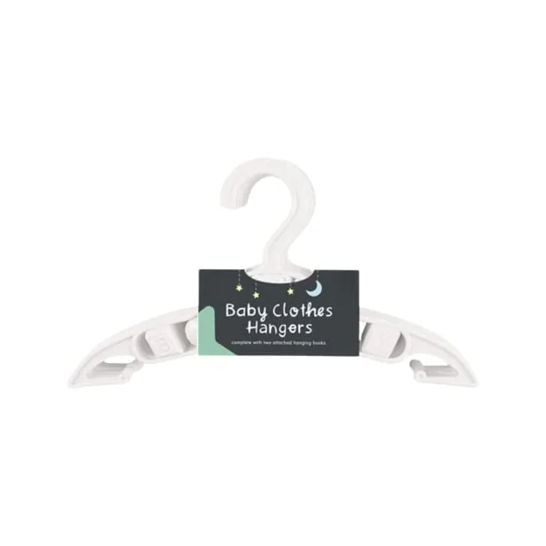ZYBUX 40 Pack White Baby Clothes Hangers Plastic for Clothes or Wardrobe