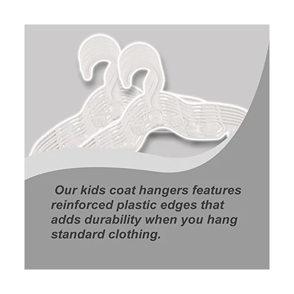 ZYBUX 40 Pack White Baby Clothes Hangers Plastic for Clothes or Wardrobe