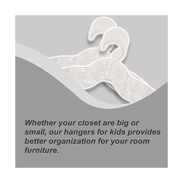 ZYBUX 40 Pack White Baby Clothes Hangers Plastic for Clothes or Wardrobe